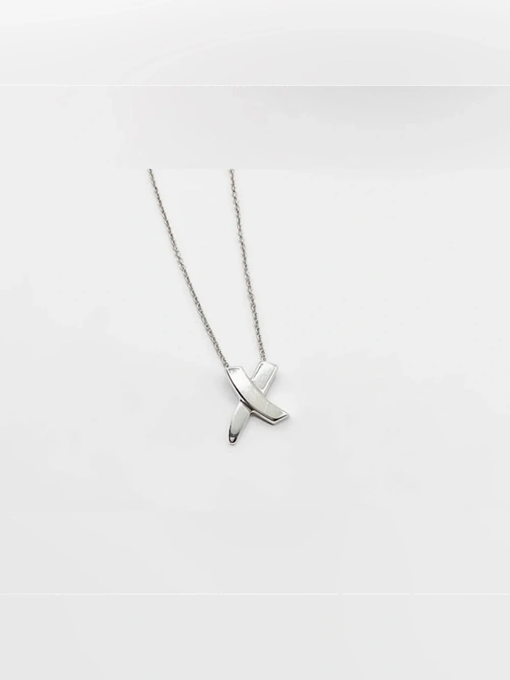 Tiffany & Co. Paloma Picasso 925 Sterling Silver Graffiti X Pendant Necklace